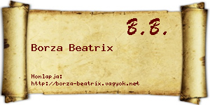 Borza Beatrix névjegykártya